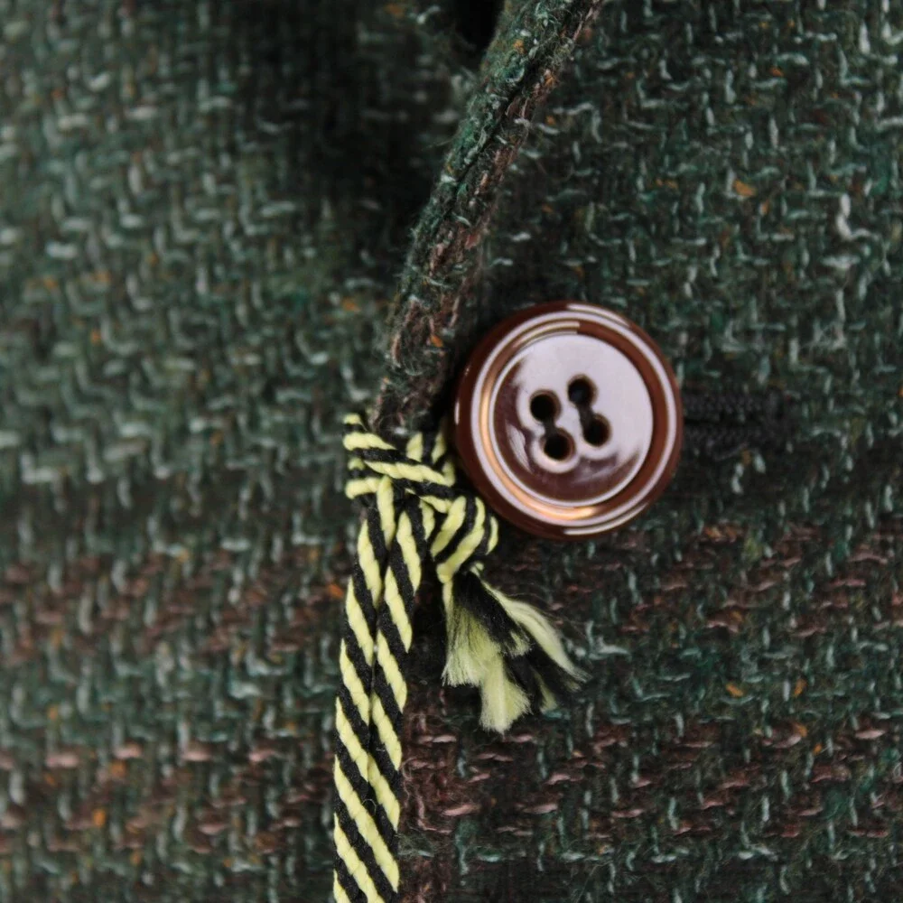 Sartorio Kiton NWT Wool Blend Sport Coat Size 52R (42R US) Green w/ Brown Plaid